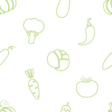 Outline vegetable seamless pattern vector design Illustrazione stock