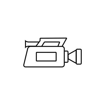 Outline video camera illustration. Vector Illustrazione stock
