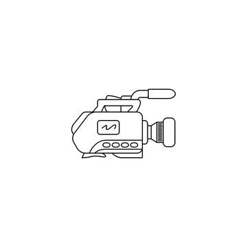 Outline video camera illustration. Vector Stock Illustration
