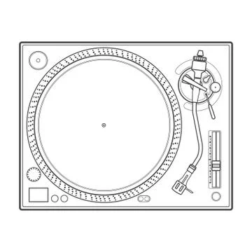 Outline vinyl turntable Stock Illustration