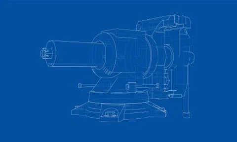 Outline vise vector. Wire-frame style Illustrazione stock