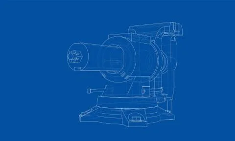 Outline vise. Wire-frame style Stock Illustration