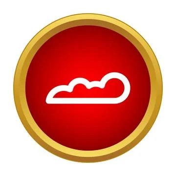 Outline weather cloud icon in red circle Stock Illustration