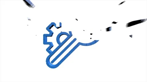 Outline web 3D pixel icons. Construction and home repair tools, building. Work Stock Footage 153872245