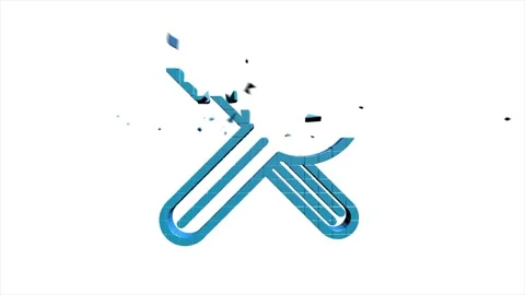 Outline web 3D pixel icons. Construction and home repair tools, building. Work Stock Footage 153872407