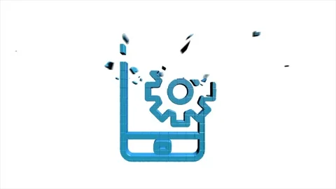 Outline web 3D pixel icons. Construction and home repair tools, building. Work Stock Footage 153874359