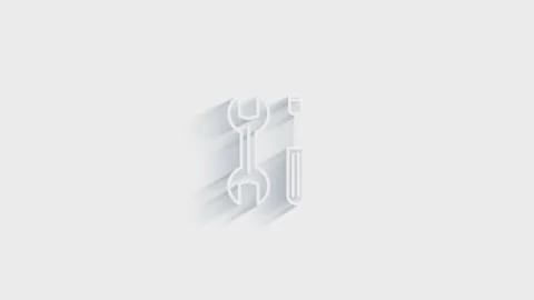 Outline web 3D shadow icons. Construction and home repair tools, building. Work Видео 153795744
