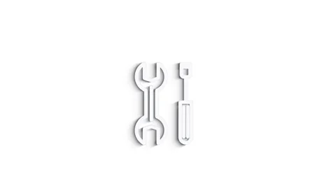Outline web 3D shadow icons. Construction and home repair tools, building. Work Stock Footage 153810643