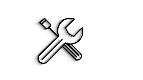 Outline web 3D shadow icons. Construction and home repair tools, building. Work Vidéo 153818412