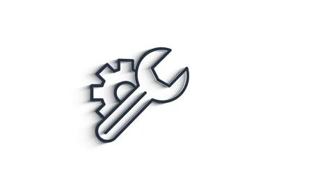 Outline web 3D shadow icons. Construction tools, building. Work safety. Motion Vídeo Stock 153822288