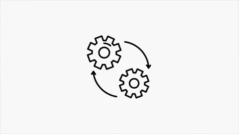 Outline web glitch icons. Construction tools, building. Work safety. Motion 動画素材 153840792