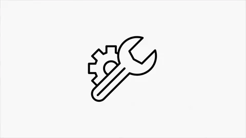 Outline web glitch icons. Construction tools, building. Work safety. Motion Stockbeeldmateriaal 153842528