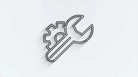 Outline web line shadow icons. Construction tools, building. Work safety. Motion Stock Footage 153867601