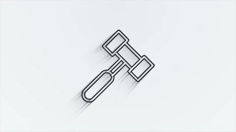 Outline web line shadow icons. Construction tools, building. Work safety. Motion Stock Footage 153873318