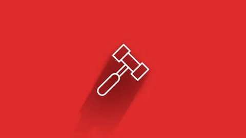 Outline web long shadow icons. Construction tools, building. Work safety. Motion Видео 153794769
