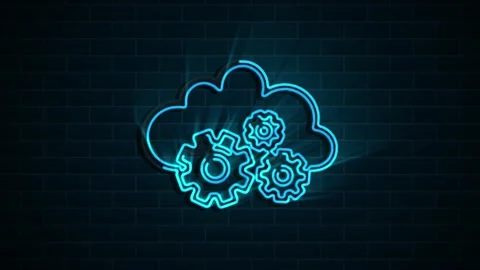 Outline web neon icons. Construction tools, building. Work safety. Motion Stock Footage 153828336