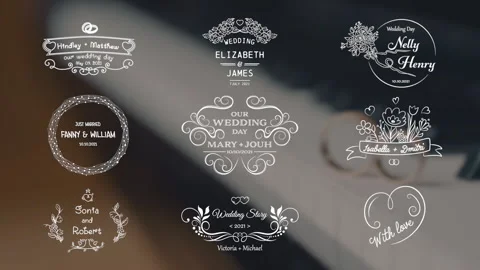 Outline Wedding Title Overlays MOGRT Stock After Effects