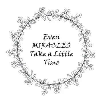 Outline wreath with eucalyptus Stock Illustration