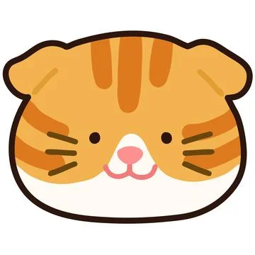 Outlined adorable orange Scottish fold cat Stock Illustration