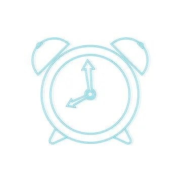 Outlined alarm clock. Vector Stock Illustration