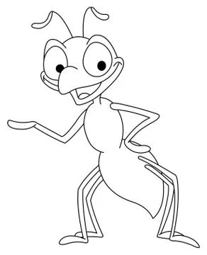 Outlined ant Stock Illustration