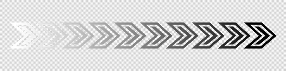 Outlined arrow gradient fade border isolated on transparent backdrop 스톡 일러스트