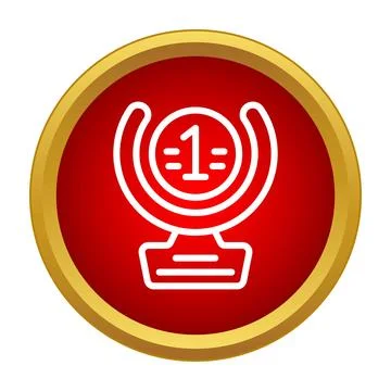 Outlined award trophy showing first place achievement concept Stock Illustration