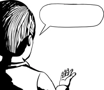 Outlined Back of Talking Man Stock Illustration