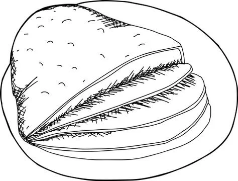 Outlined Baked Ham Stock Illustration