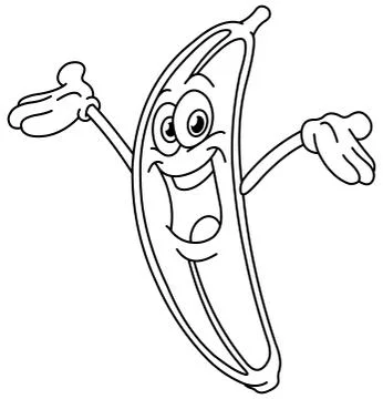 Outlined banana Stock Illustration