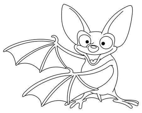 Outlined bat Stock Illustration