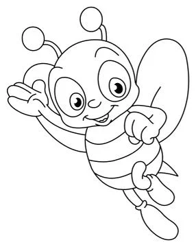 Outlined bee Stock Illustration