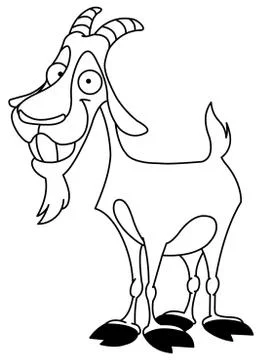 Outlined billy goat Stock Illustration