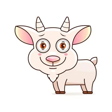 Outlined billy goat. Vector line art illustration coloring Stock Illustration