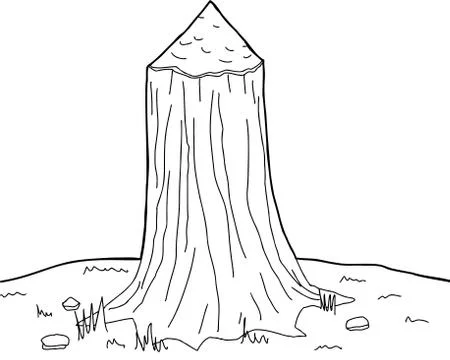 Outlined bitten tree イラスト素材