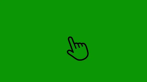 Outlined black hand pointer icon tapping with dynamic click sparks Vídeo Stock 346824542