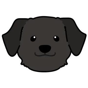 Outlined black Labrador front face illustration Stock Illustration