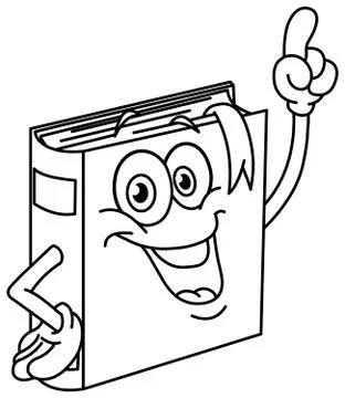 Outlined book cartoon Illustrazione stock