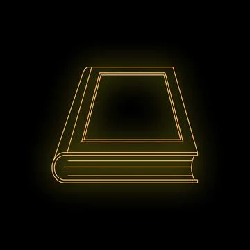 Outlined book glowing with neon light effect Stock Illustration
