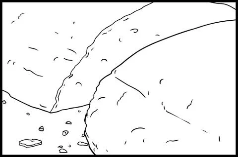Outlined Bread with Crumbs Stock Illustration