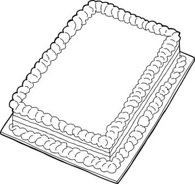 Outlined cake Stock Illustration