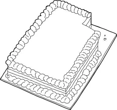 Outlined cake with missing slice Stock Illustration