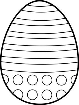 Outlined Cartoon Painted Easter Egg Illustrazione stock