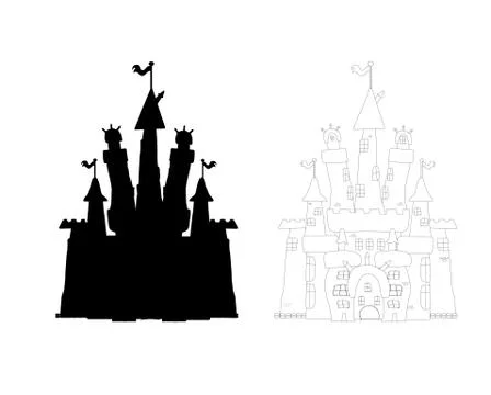 Outlined castle Stock Illustration