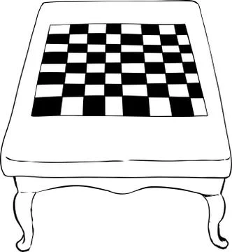 Outlined chess table with short legs Stock Illustration