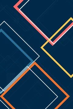 Outlined chevron shapes in blue, red, and white overlap with a subtle grid .. 스톡 일러스트