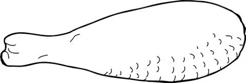 Outlined Chicken Leg Meat Stock Illustration