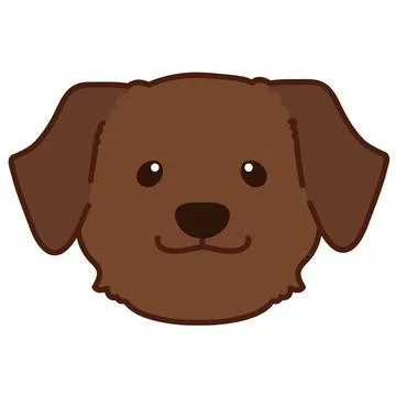 Outlined chocolate brown Labrador front face Stock Illustration
