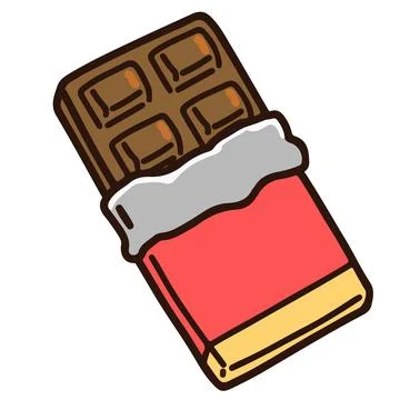 Outlined Chocolate in a wrapper Stock Illustration
