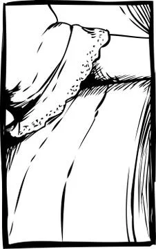 Outlined close up of arm under laced sleeve Stock Illustration